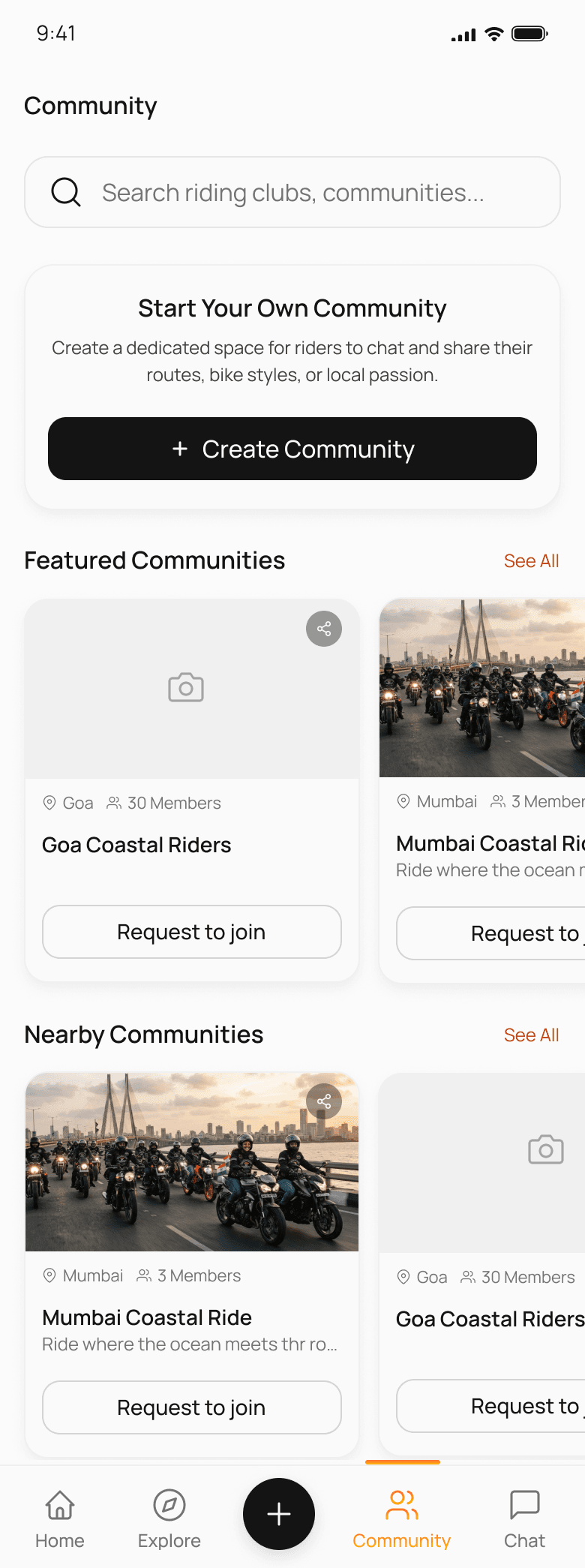Trilyt app — riding communities
